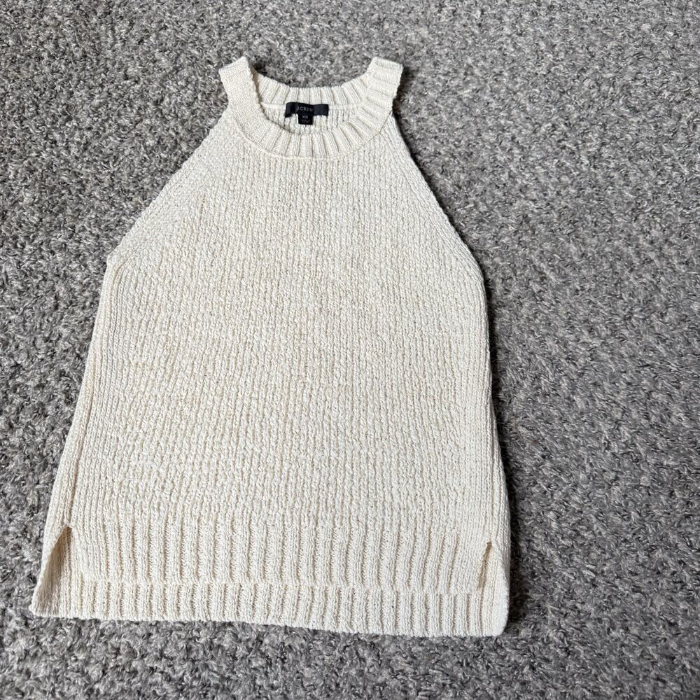 J.Crew Knit Sweater Tank Size XS Cream White High-Neck Textured NEW - Picture 5 of 5